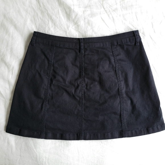 Forever 21 Button Mini Skirt Cotton Navy Blue 30 - Picture 2 of 5